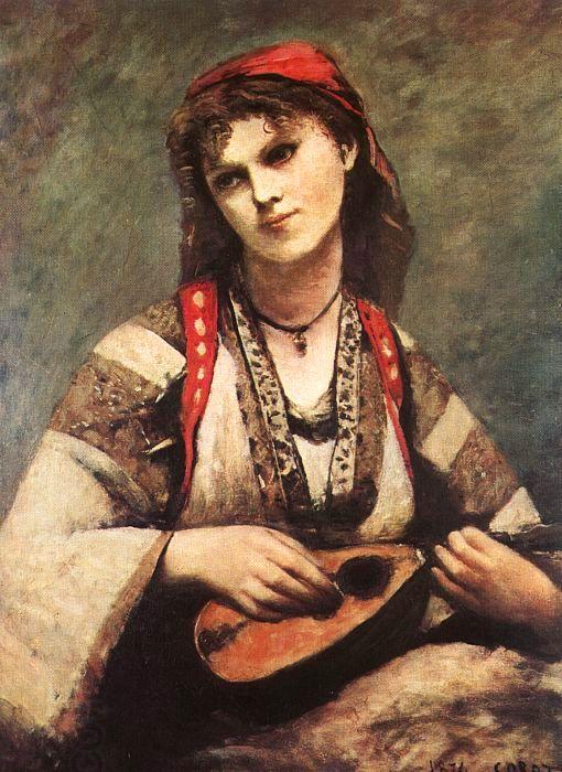  Jean Baptiste Camille  Corot Gypsy with a Mandolin China oil painting art